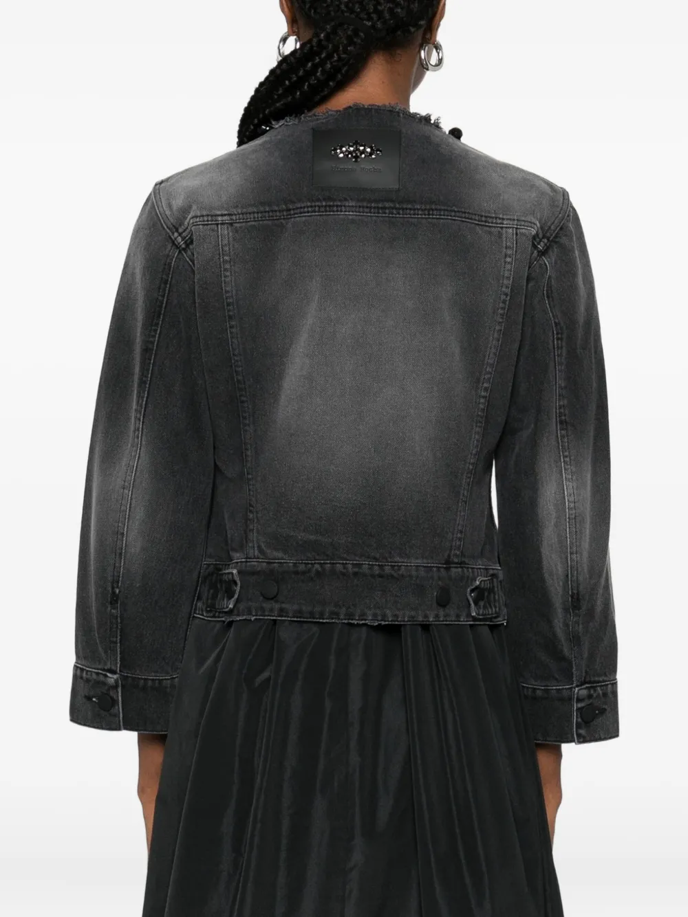 Simone Rocha Distressed Beaded Jacket In Black