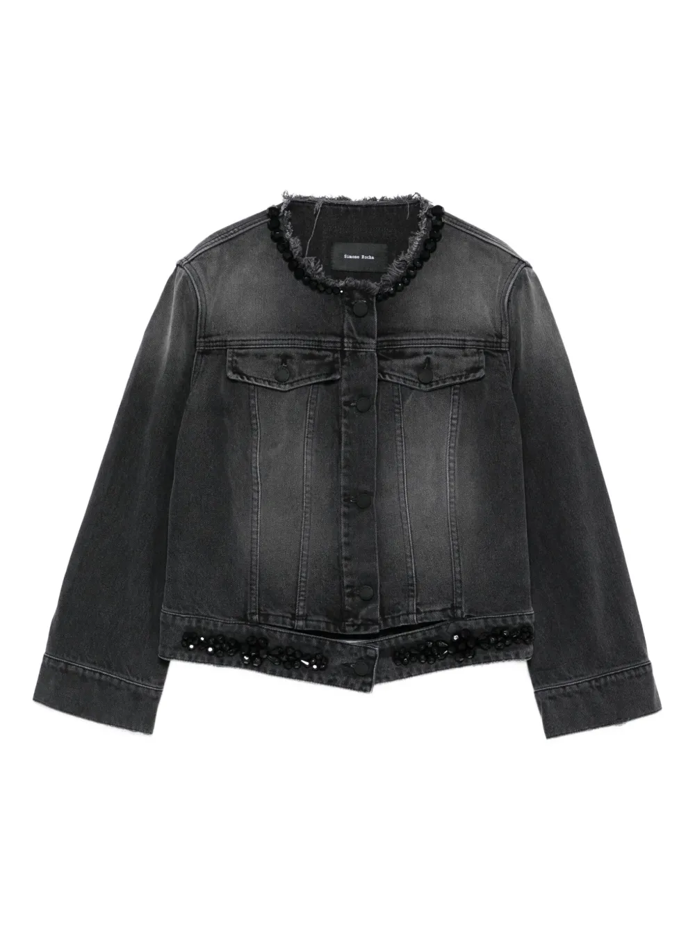 Simone Rocha distressed beaded jacket | Black | Image 1