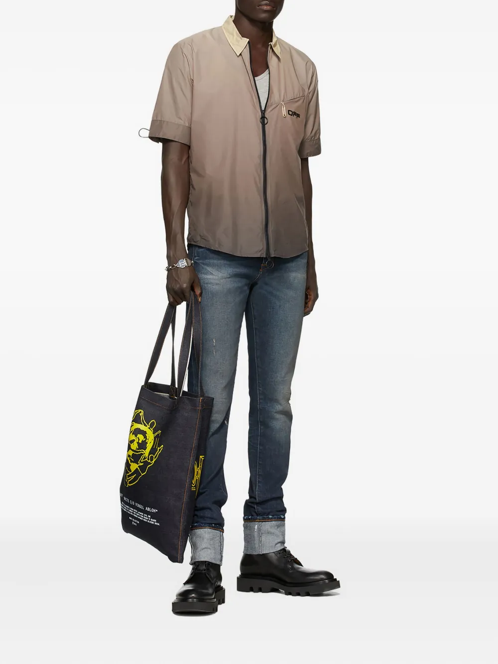 Off-White arrows-motif shirt - BROWN