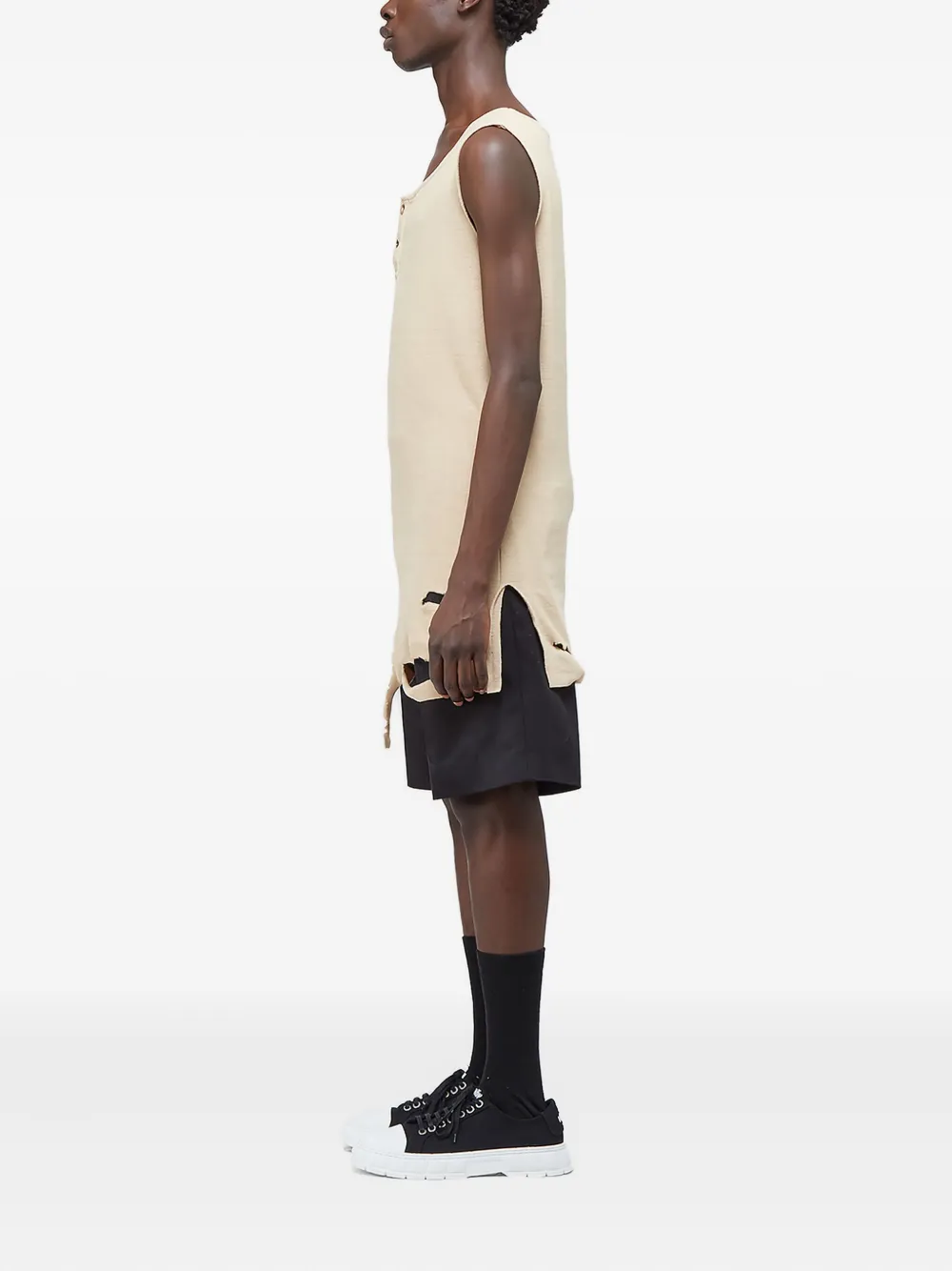 Youths In Balaclava Distressed-finish Vest In Neutral
