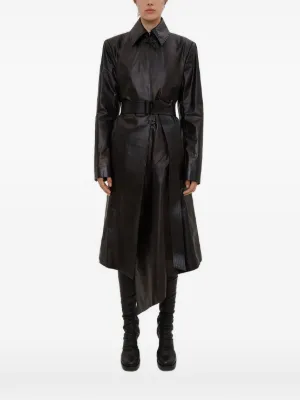 ANN DEMEULEMEESTER ブラック トレンチコート S ANN DEMEULEMEESTER 19S/S Coat Lainecotton | HUES 福岡セレクトショップ