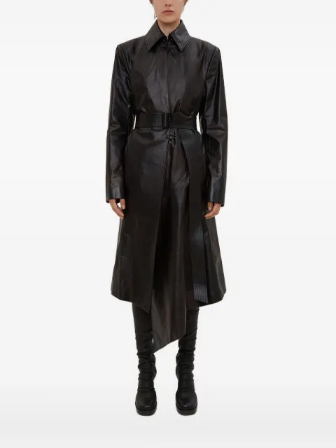 Olivier Theyskens pointed-collar belted leather coat