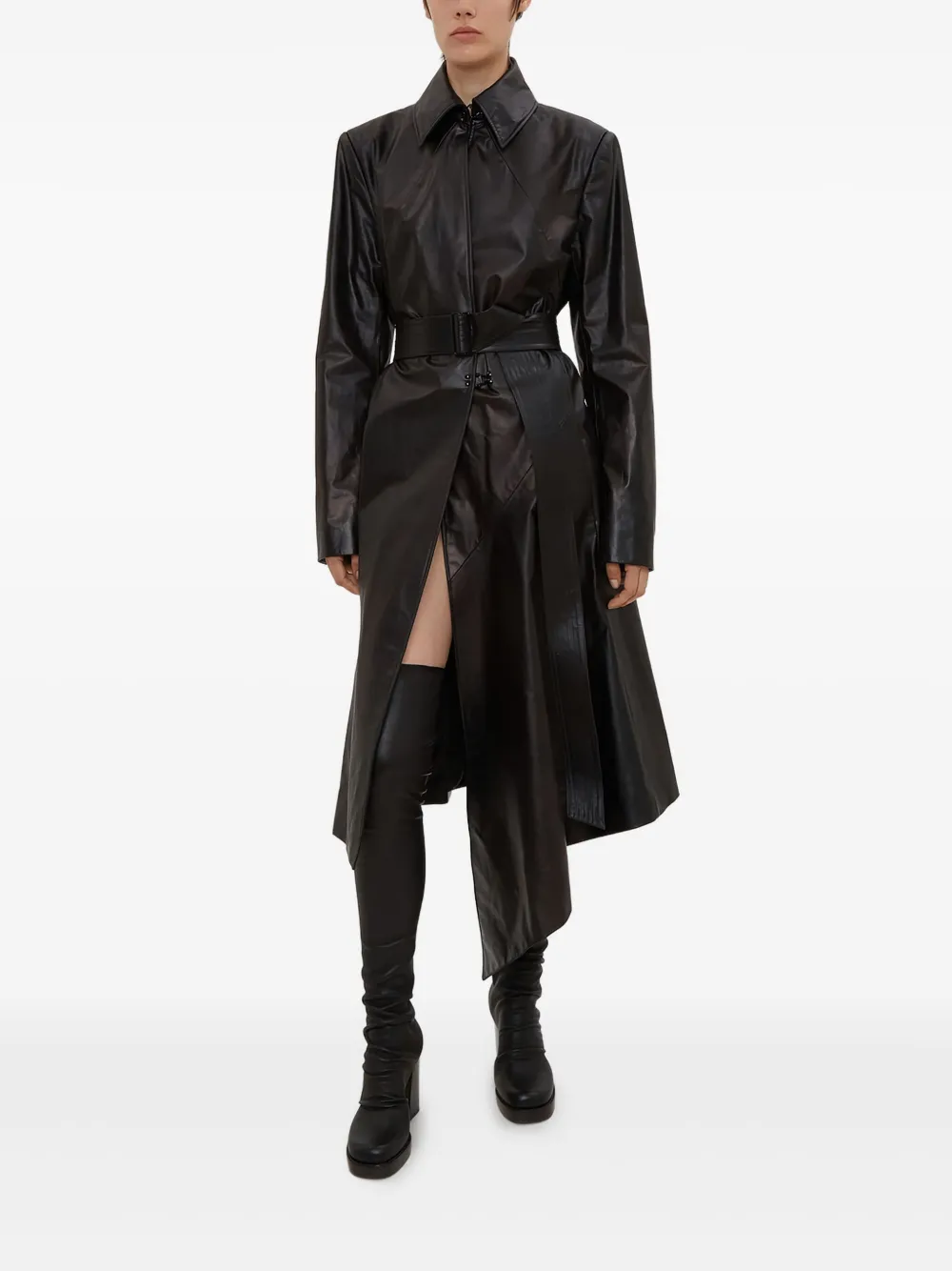 Olivier Theyskens abrigo con cuello de pico y cinturón | Abrigos de piel | Image 2