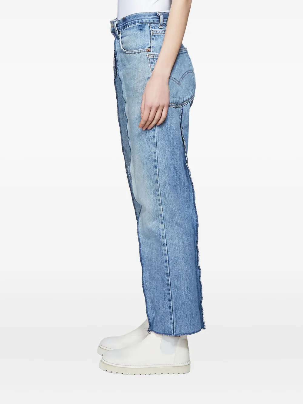 Bonum Exposed Seam Jeans In Blue