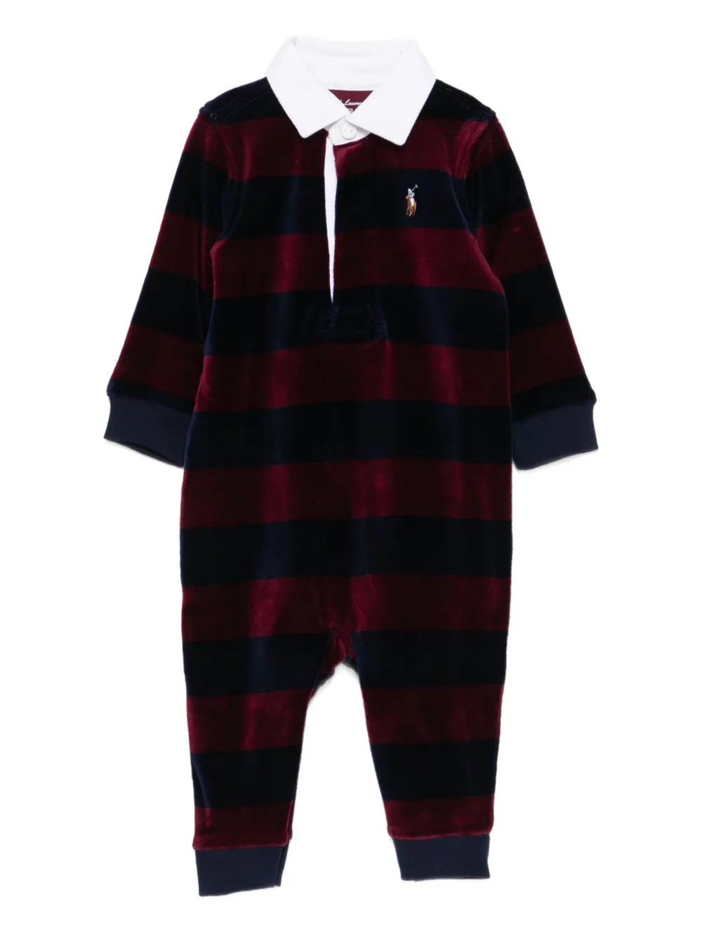 POLO RALPH LAUREN KIDS ストライプ ロンパース - レッド POLO RALPH LAUREN KIDS ストライプ ロンパース - レッド