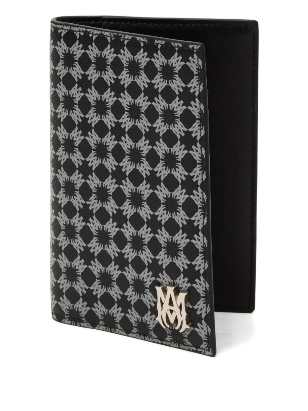 AMIRI monogram pattern leather passport holder | Black | Image 1
