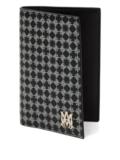 AMIRI monogram pattern leather passport holder