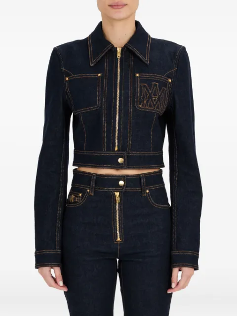 AMIRI embroidered zip-front denim jacket