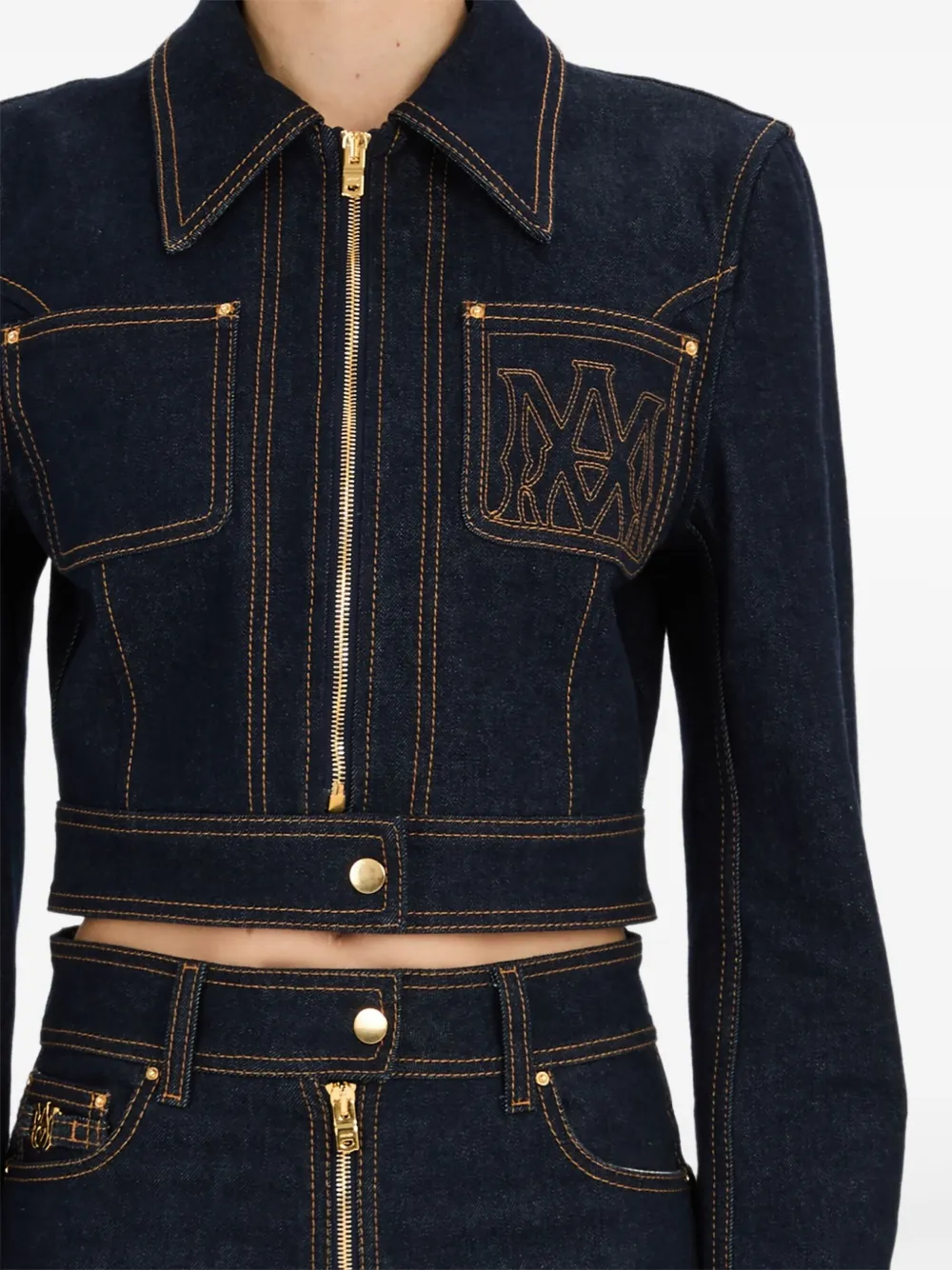 AMIRI embroidered zip-front denim jacket | Denim Jackets | Image 2