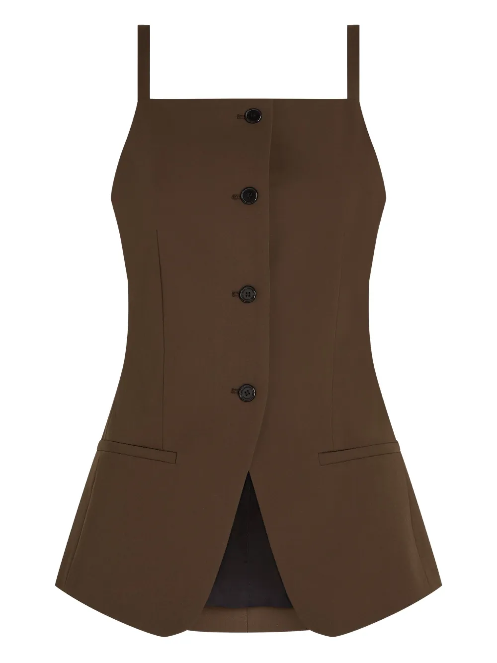 Karl Lagerfeld Square-neck Waistcoat In Brown