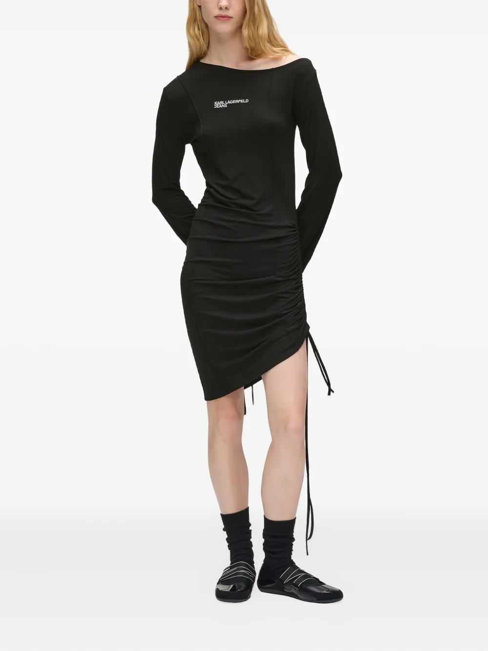 Karl Lagerfeld Jeans Off-shoulder jurk - Zwart