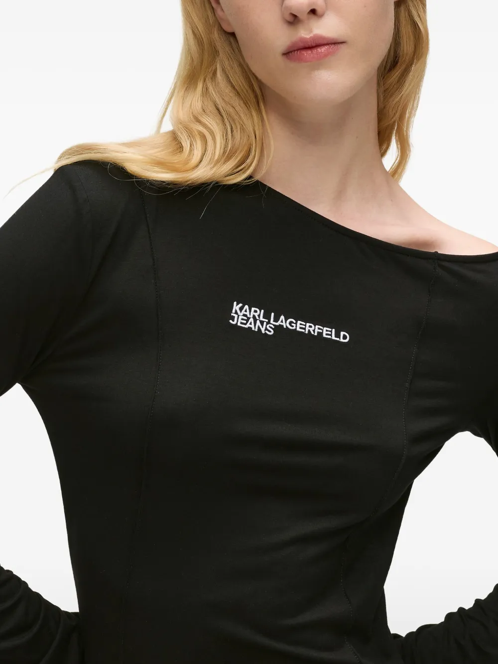 Karl Lagerfeld Jeans Off-shoulder jurk Zwart