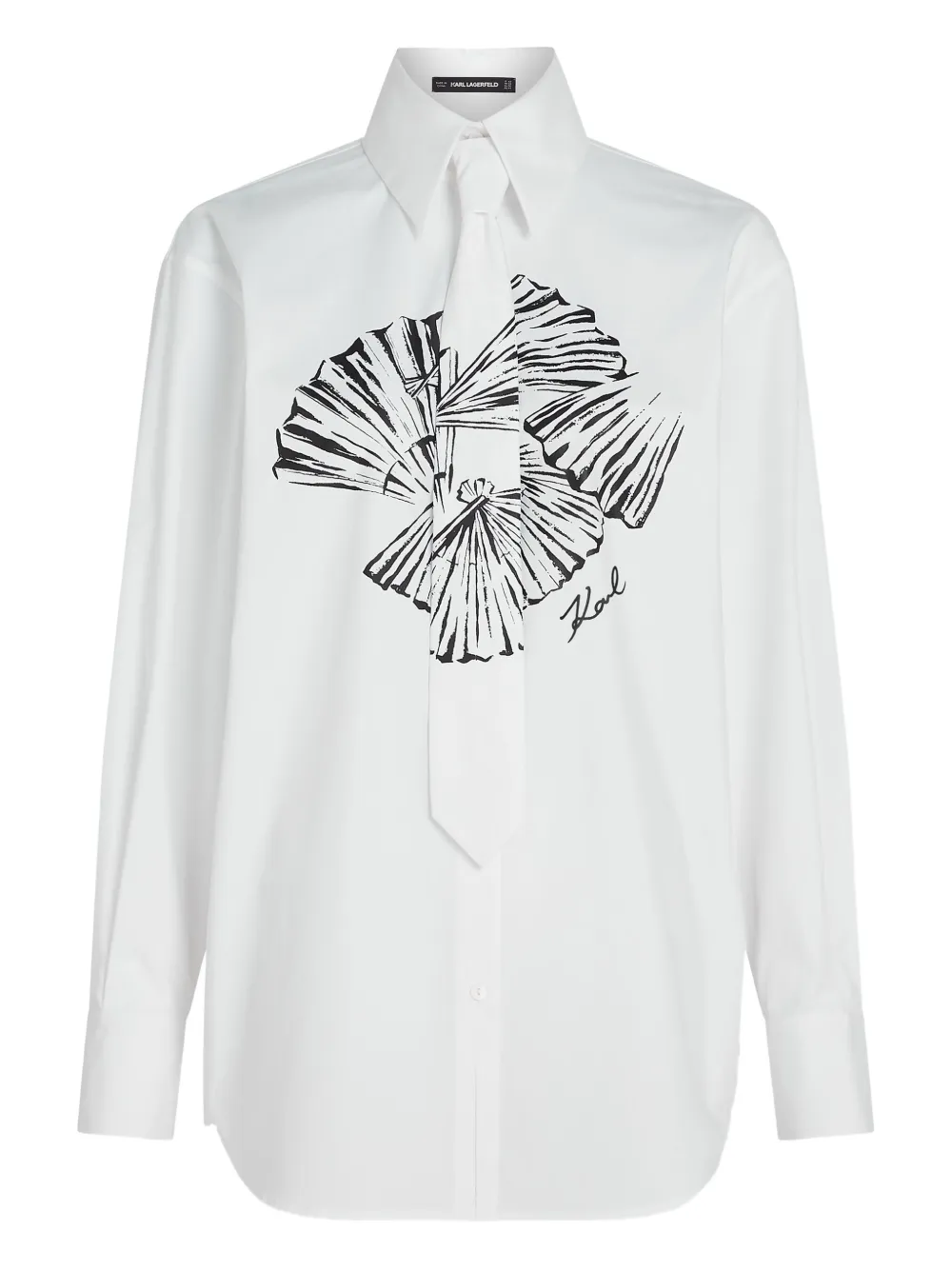 Karl Lagerfeld camisa con detalle de moño | blanco | Image 1