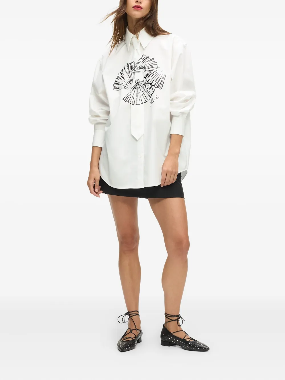 Karl Lagerfeld Blouse met gestrikt detail - Wit