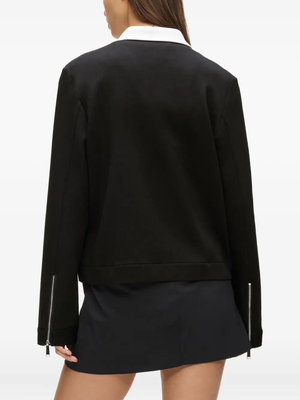 Karl Lagerfeld Jack met rits en kraag Zwart