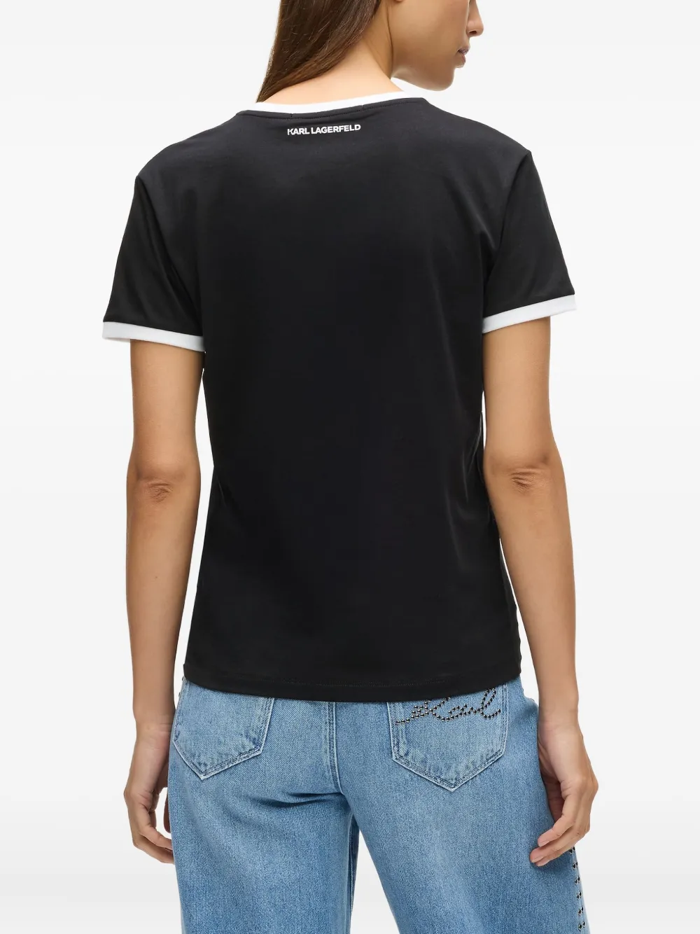 Karl Lagerfeld Ikon Choupette Signature T-shirt In Black