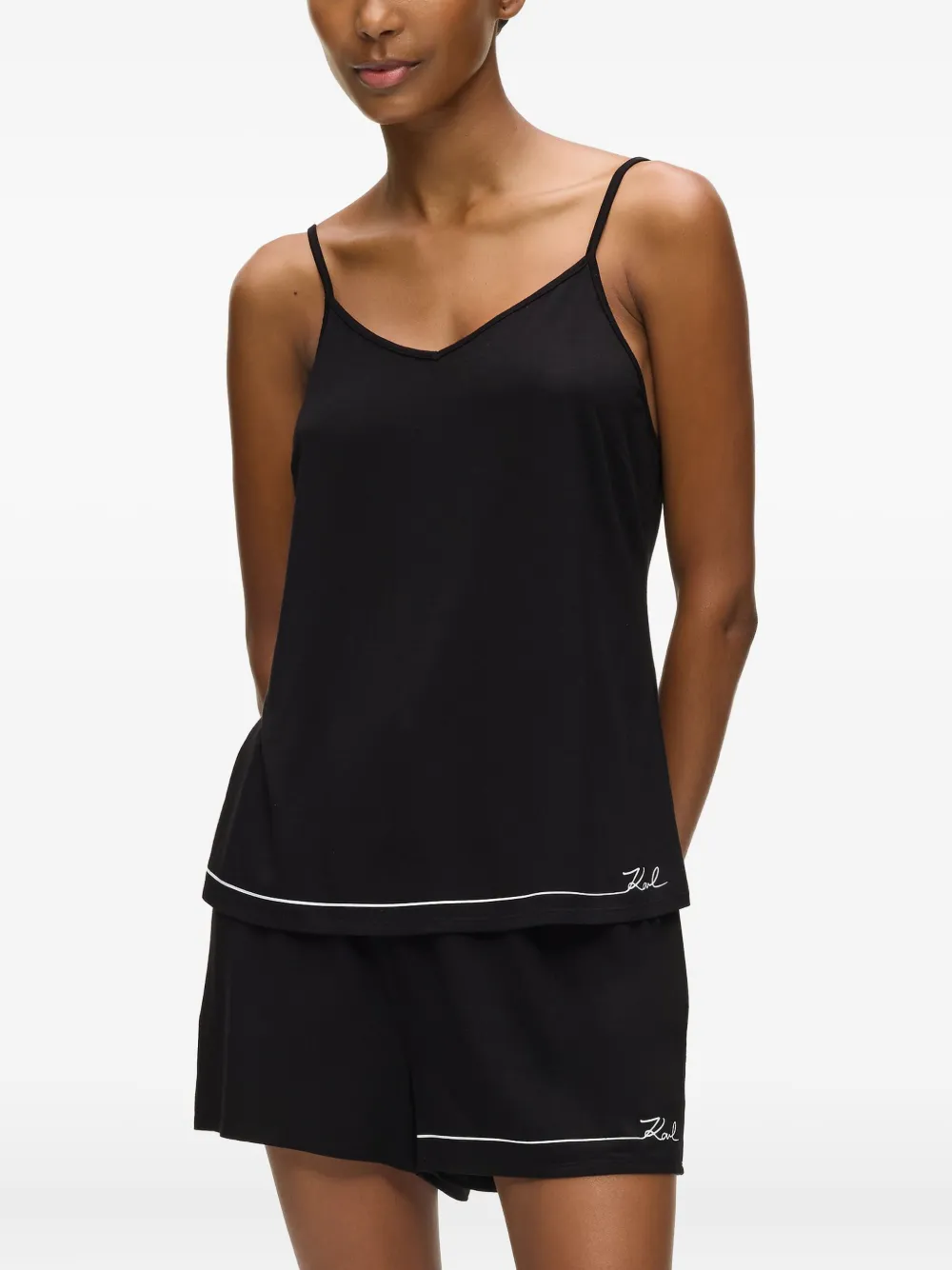 Karl Lagerfeld Pyjama met logodetail Zwart