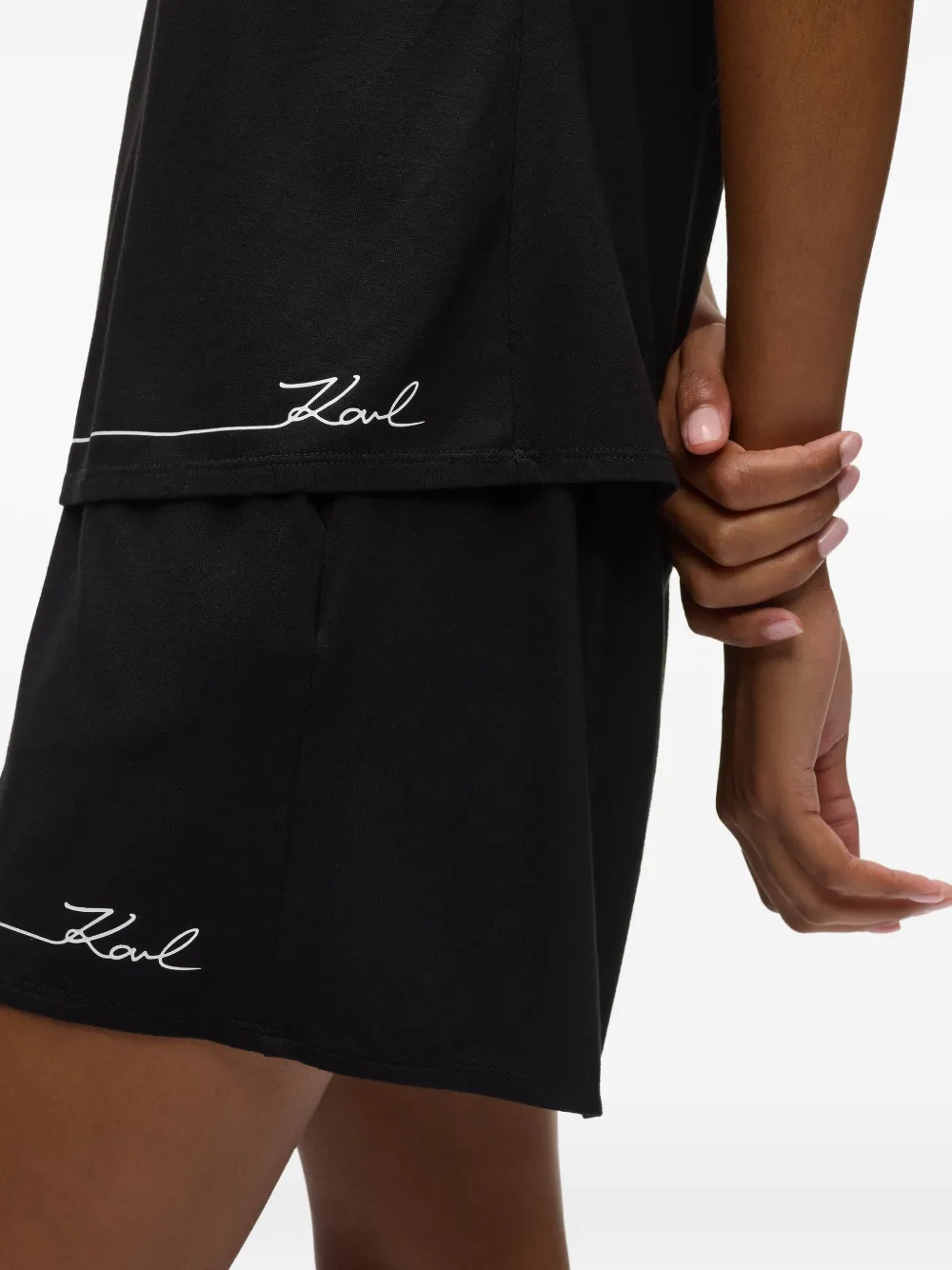 Karl Lagerfeld Pyjama met logodetail Zwart