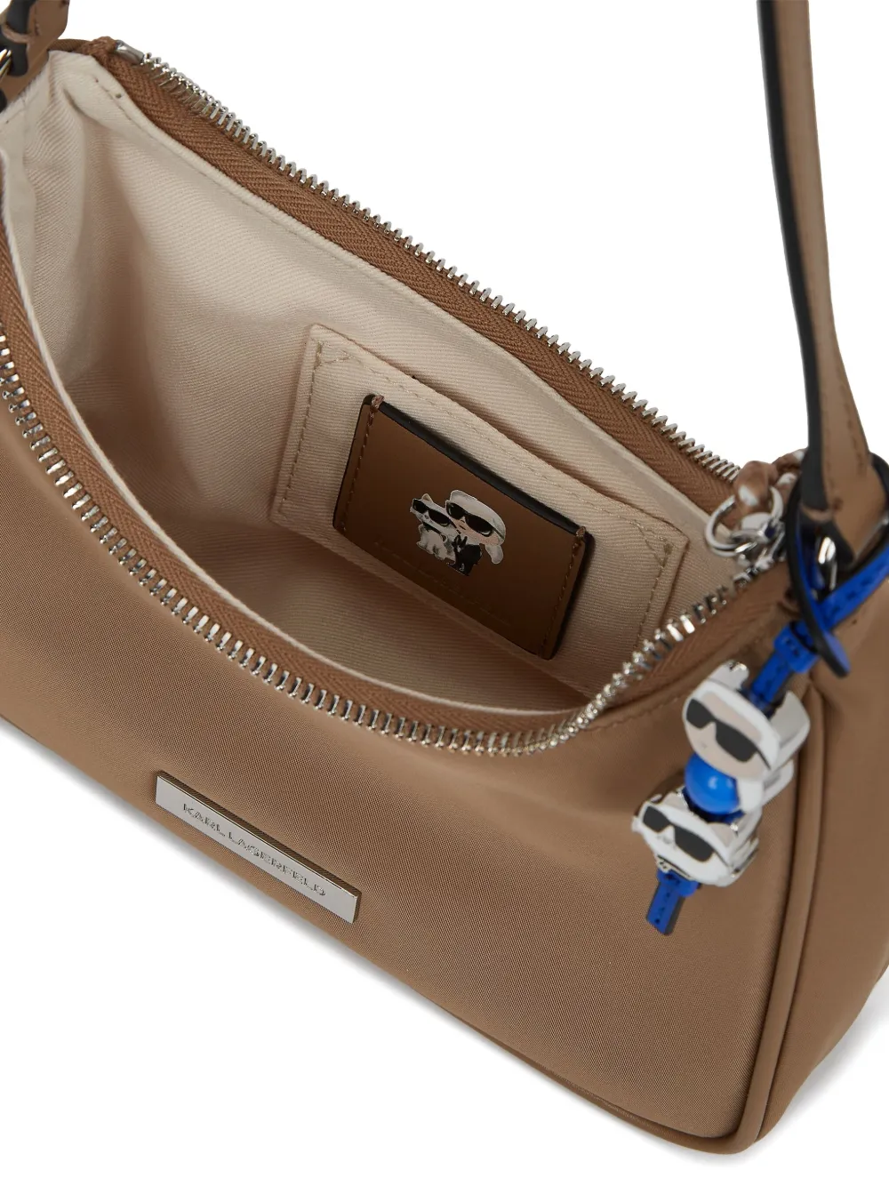 Karl Lagerfeld Schoudertas met logoplakkaat Beige