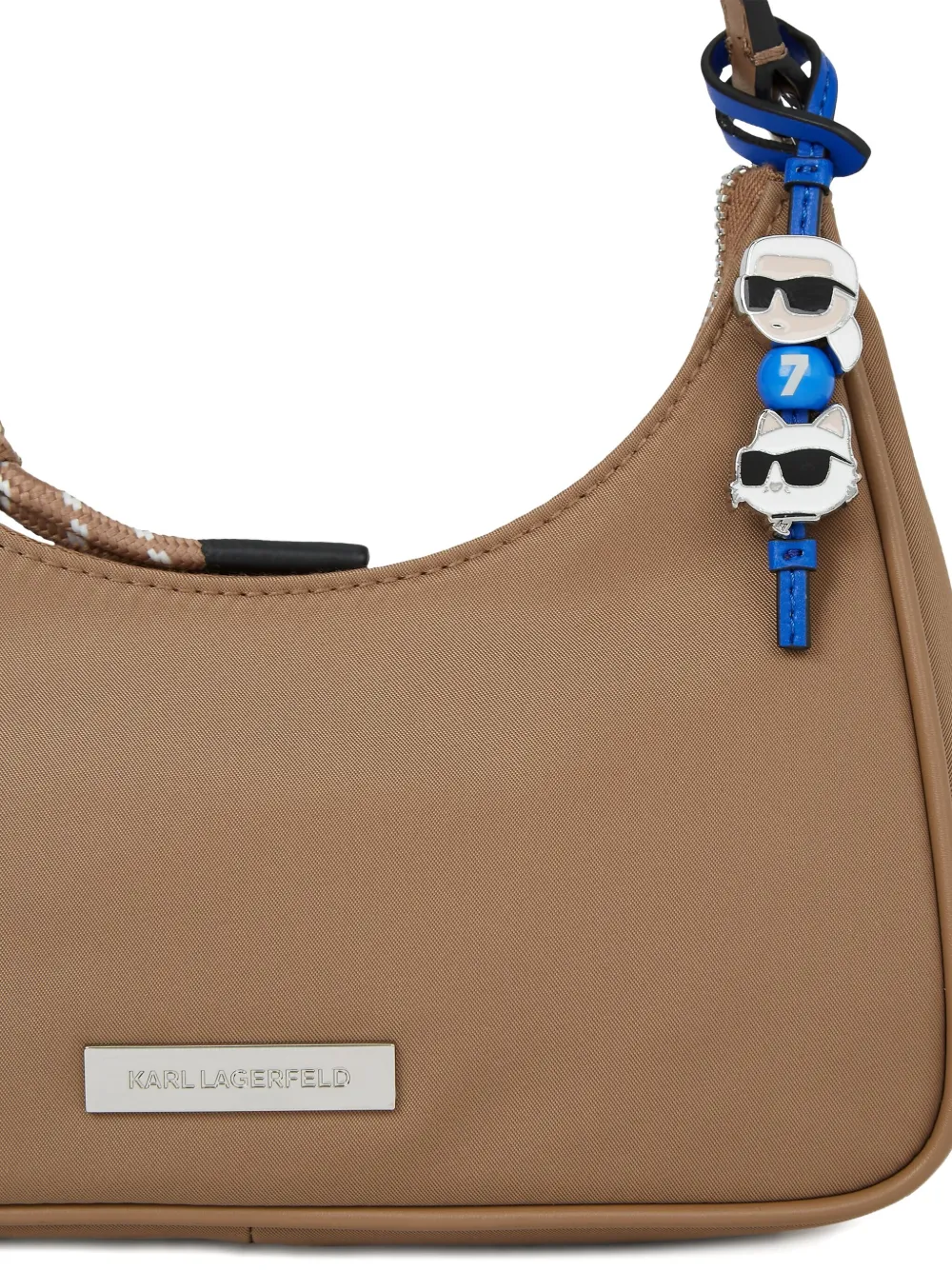 Karl Lagerfeld Schoudertas met logoplakkaat Beige