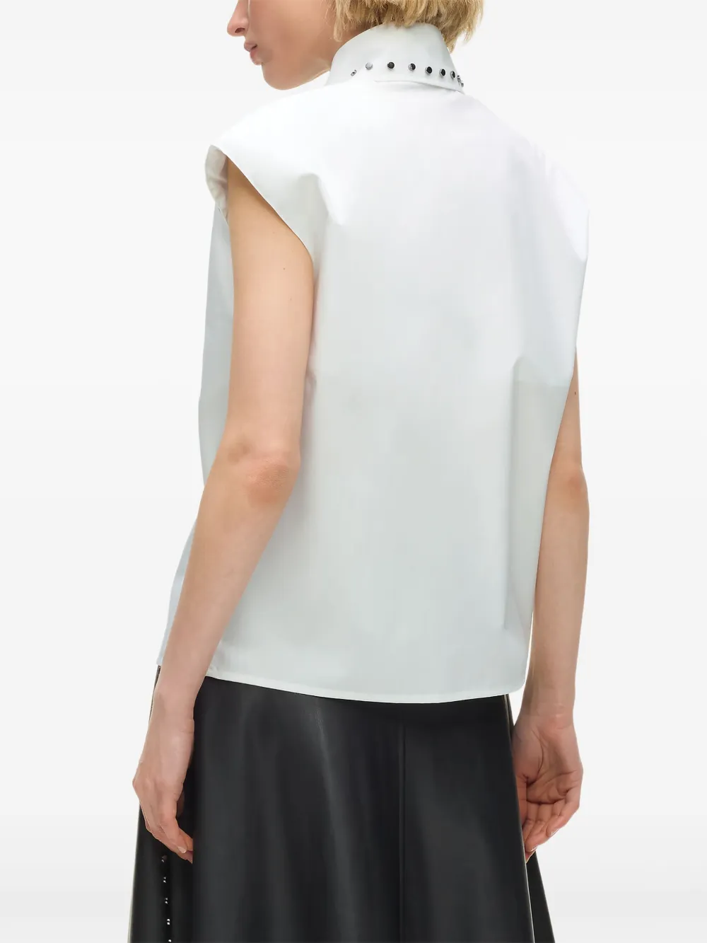 Karl Lagerfeld Popeline blouse met studs Wit