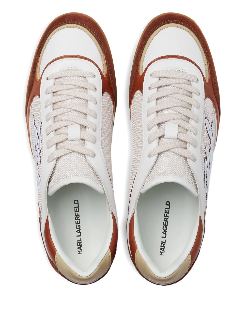 Karl Lagerfeld Kandidate Signia sneakers met borduurwerk Bruin