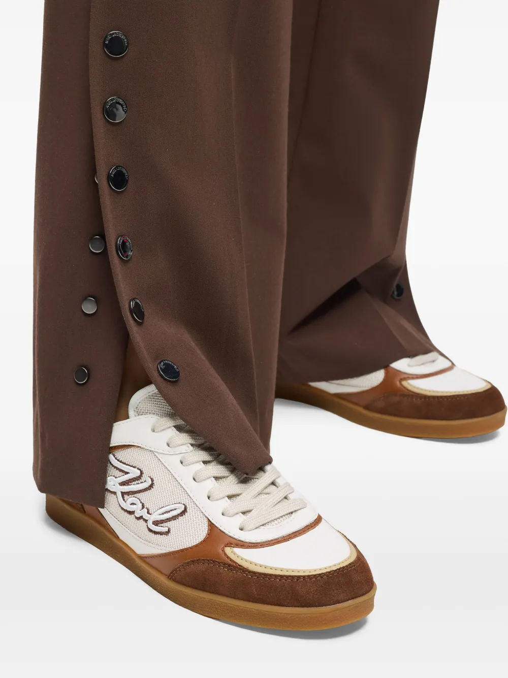 Karl Lagerfeld Kandidate Signia sneakers met borduurwerk Bruin