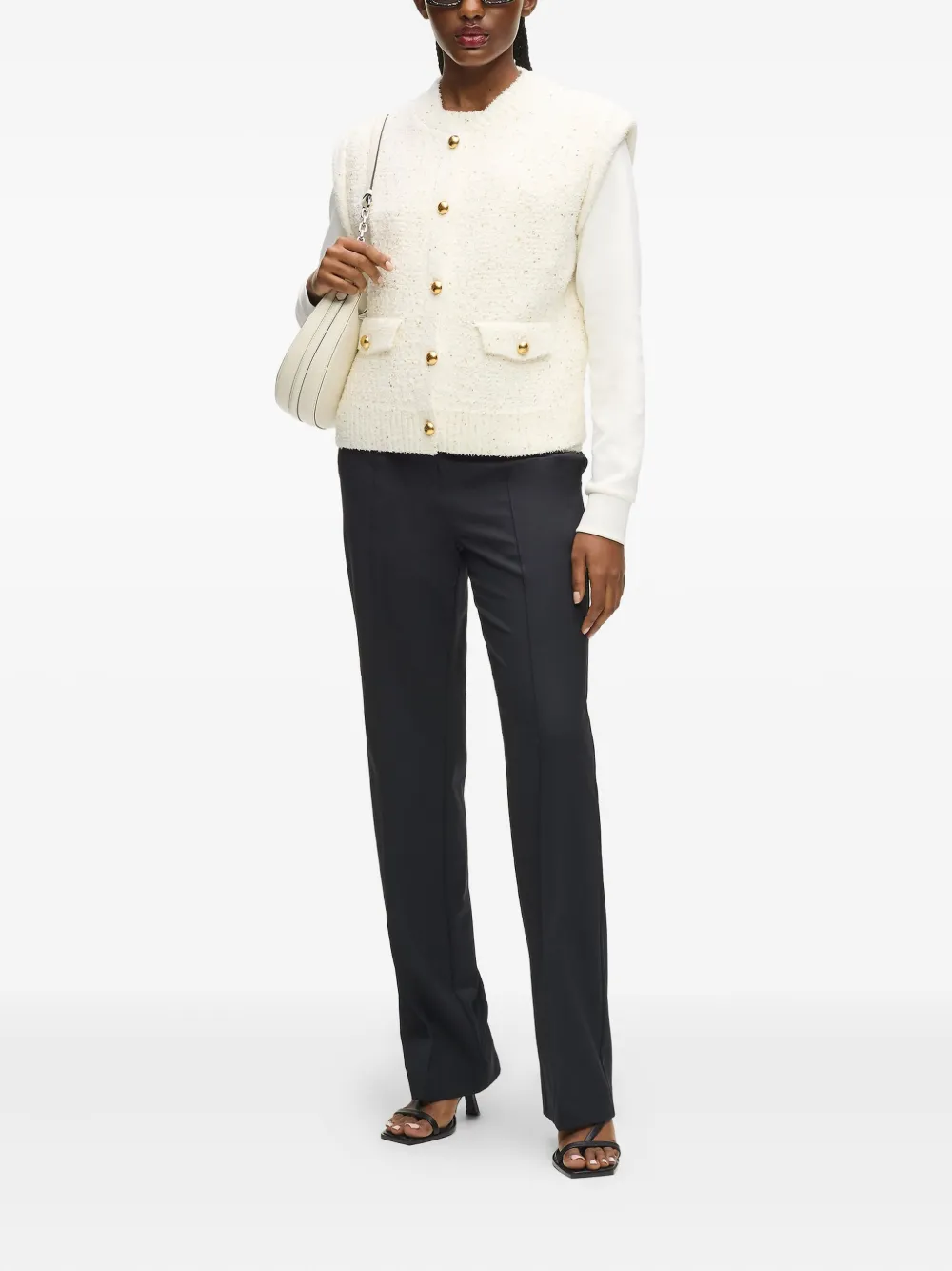 Karl Lagerfeld bouclé button vest | Cardigans | Image 2