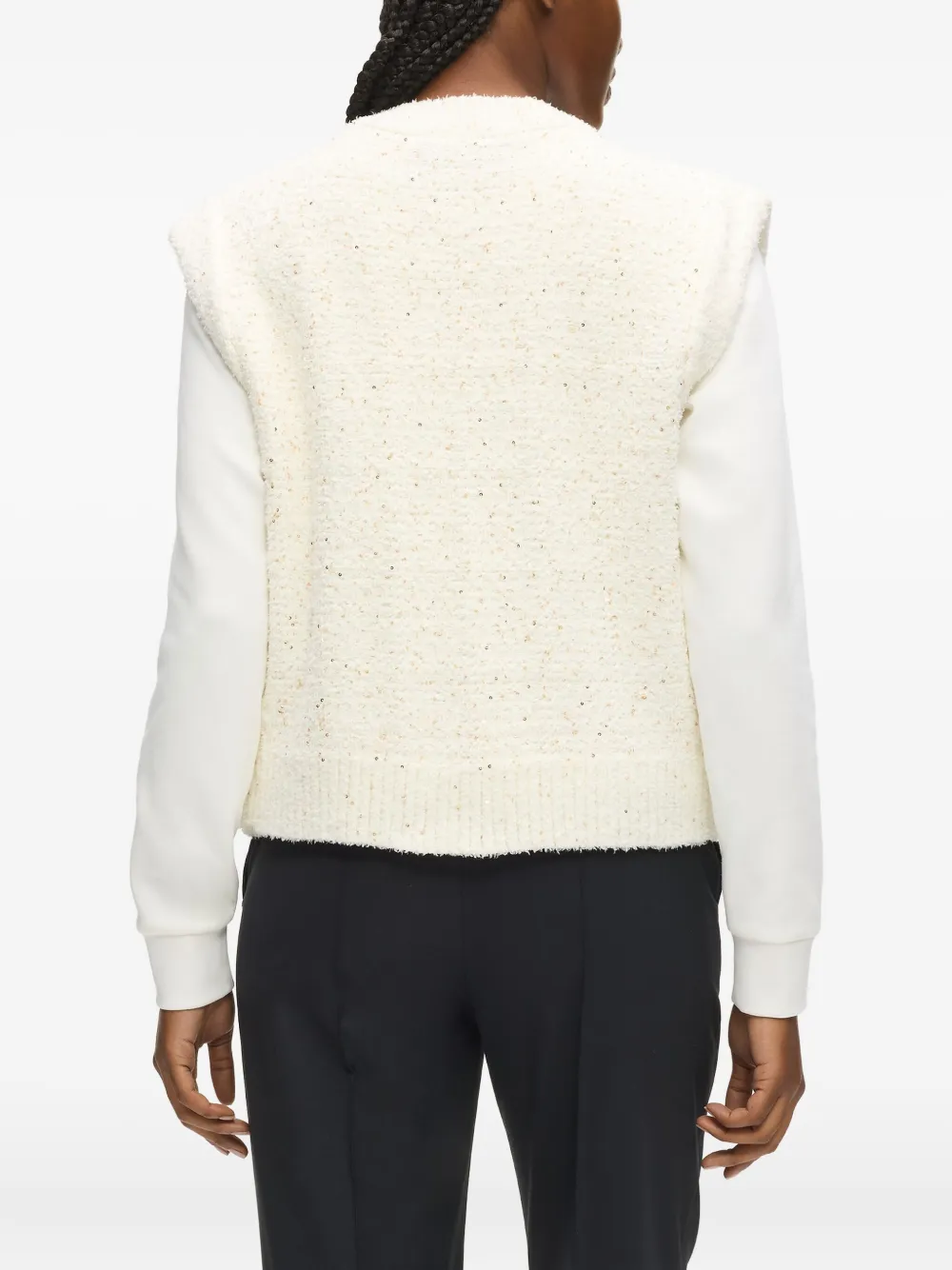 Karl Lagerfeld Bouclé vest met knopen Beige
