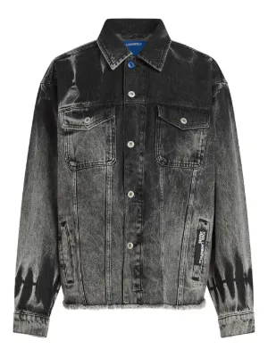 We11done Logo Patch Denim Jacket | Grey | FARFETCH