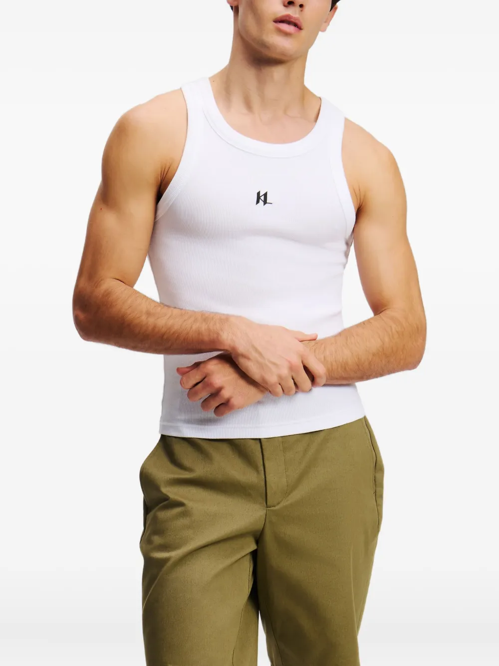 Karl Lagerfeld Tanktop met logopatch Wit