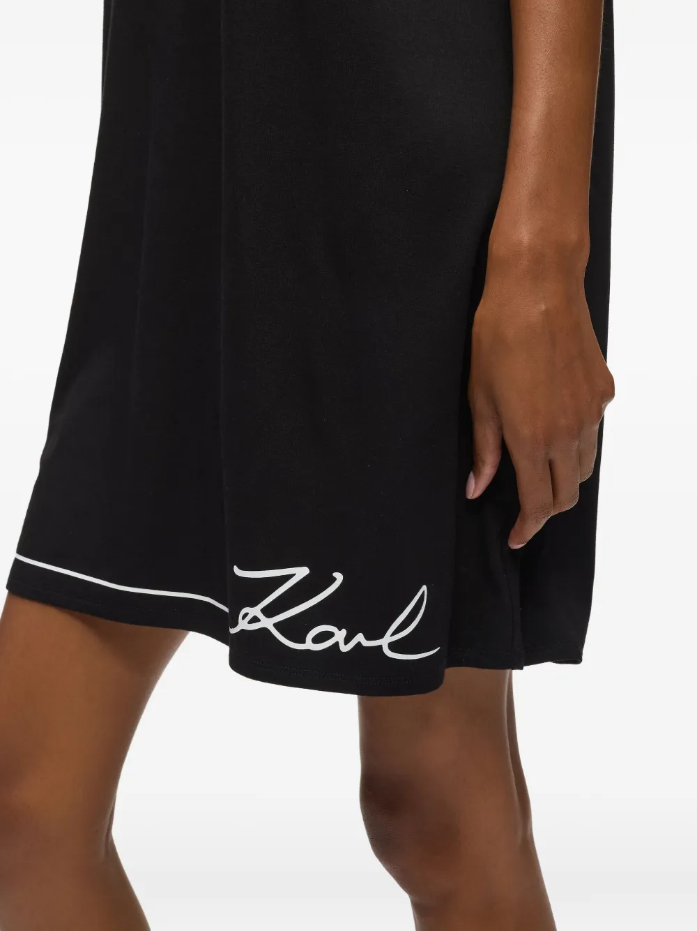 Karl Lagerfeld Signature nachthemd met logo Zwart