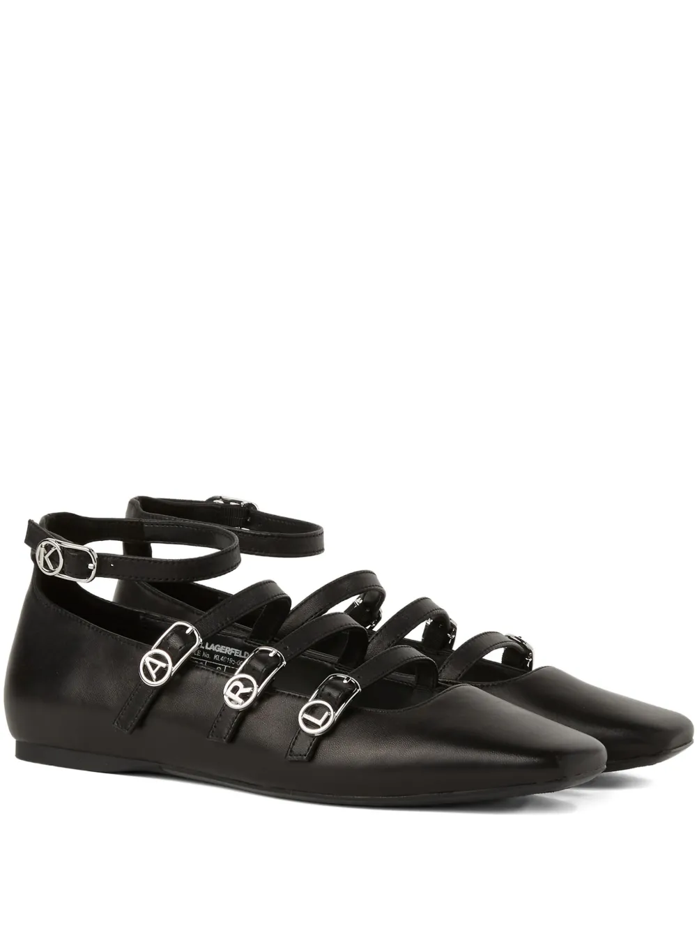 Karl Lagerfeld Ballerina's met vier bandjes Zwart