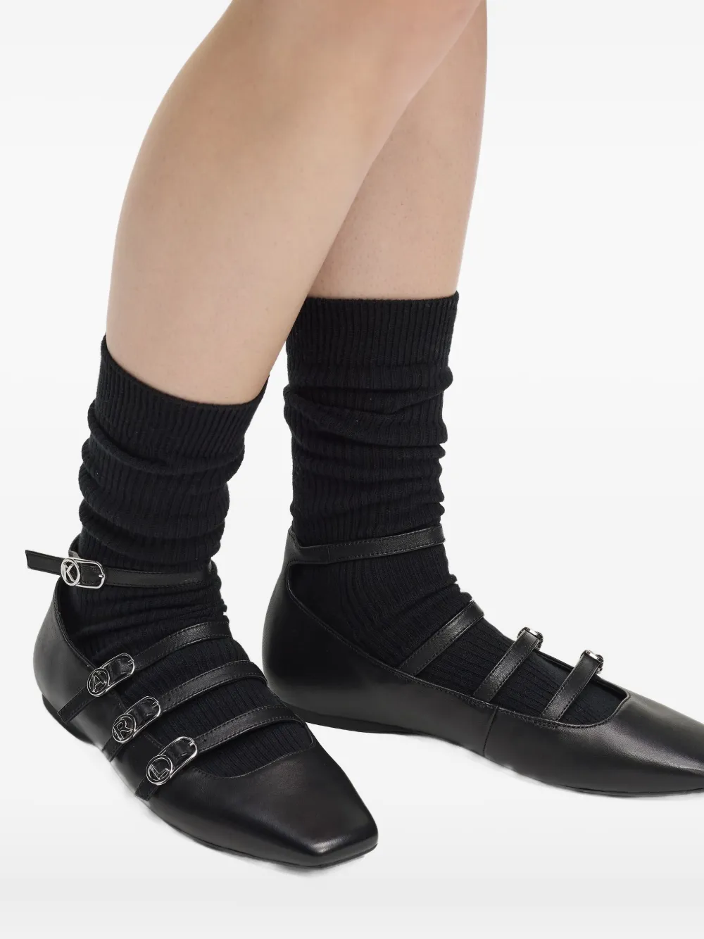 Karl Lagerfeld Ballerina's met vier bandjes Zwart