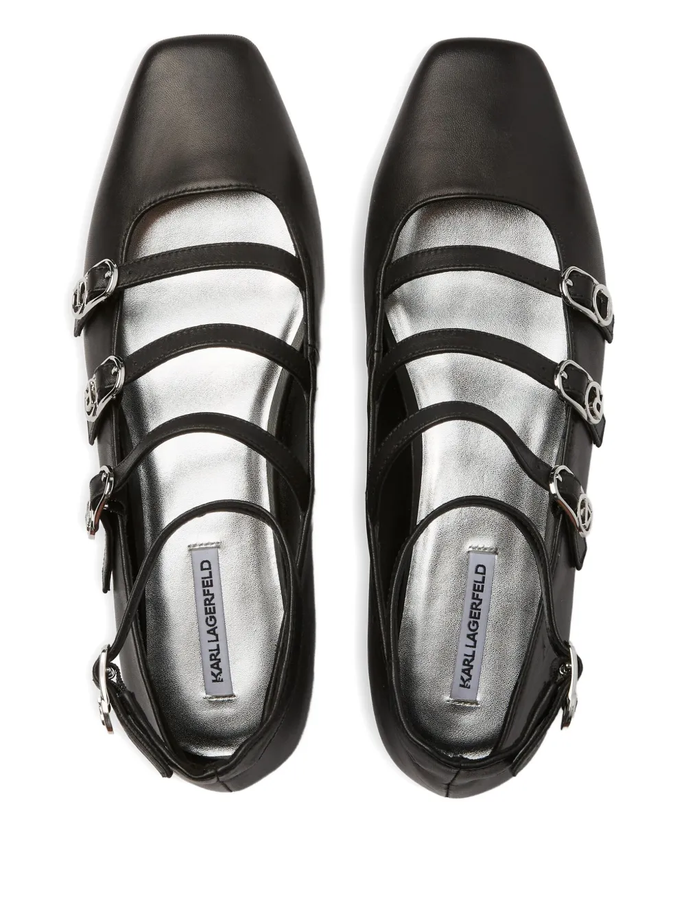 Karl Lagerfeld Ballerina's met vier bandjes Zwart
