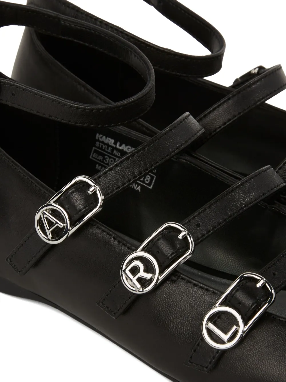 Karl Lagerfeld Ballerina's met vier bandjes Zwart
