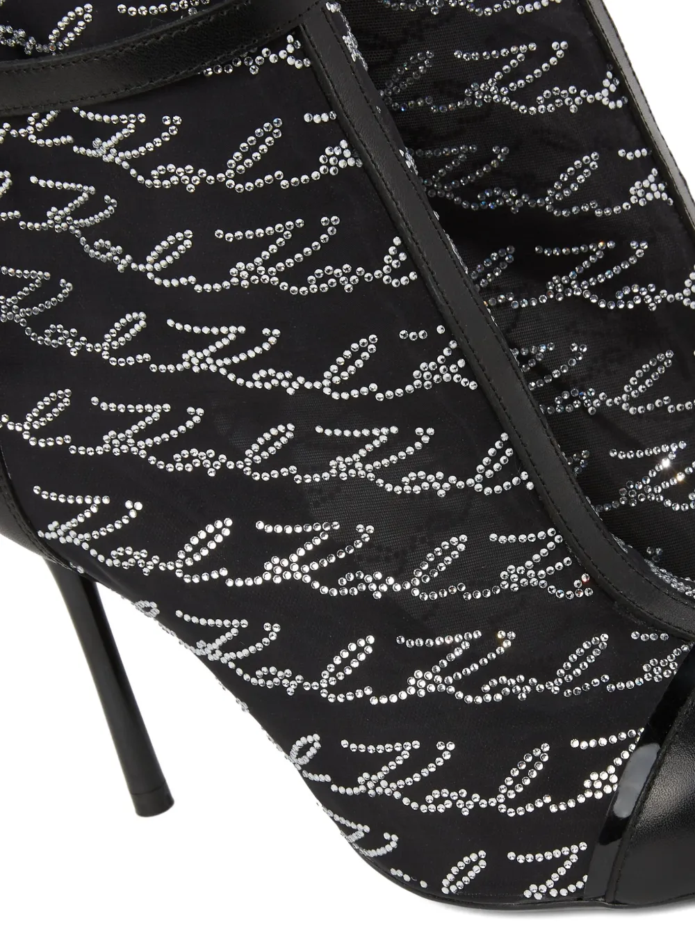 Karl Lagerfeld Enkellaarzen met glitter Zwart