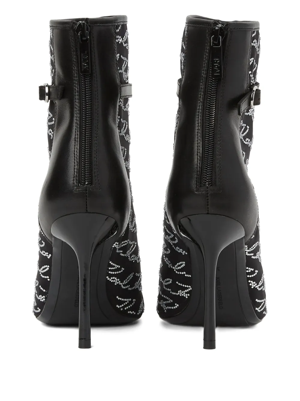 Karl Lagerfeld Enkellaarzen met glitter Zwart