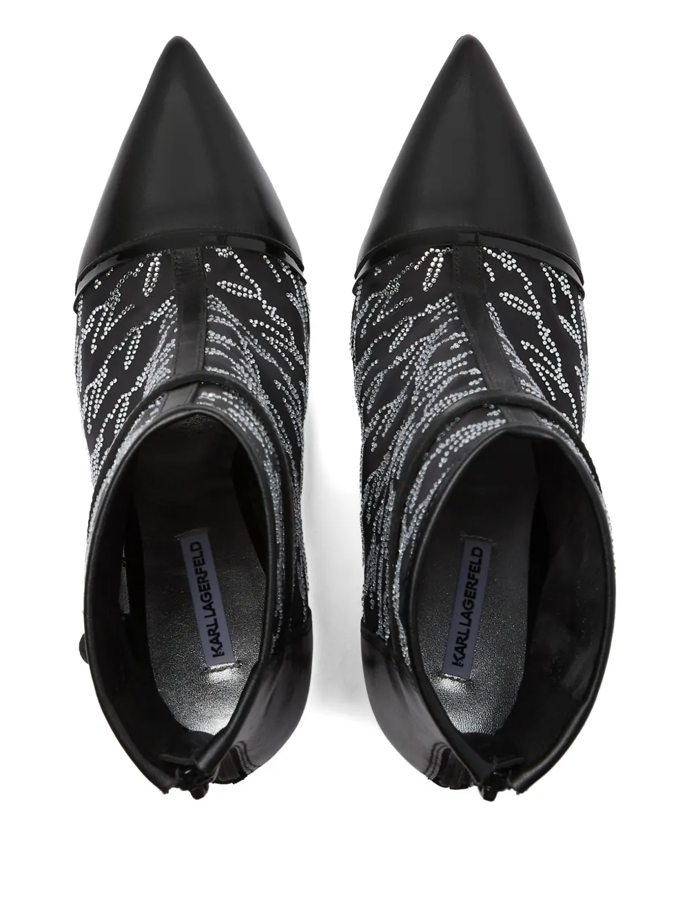 Karl Lagerfeld Enkellaarzen met glitter Zwart