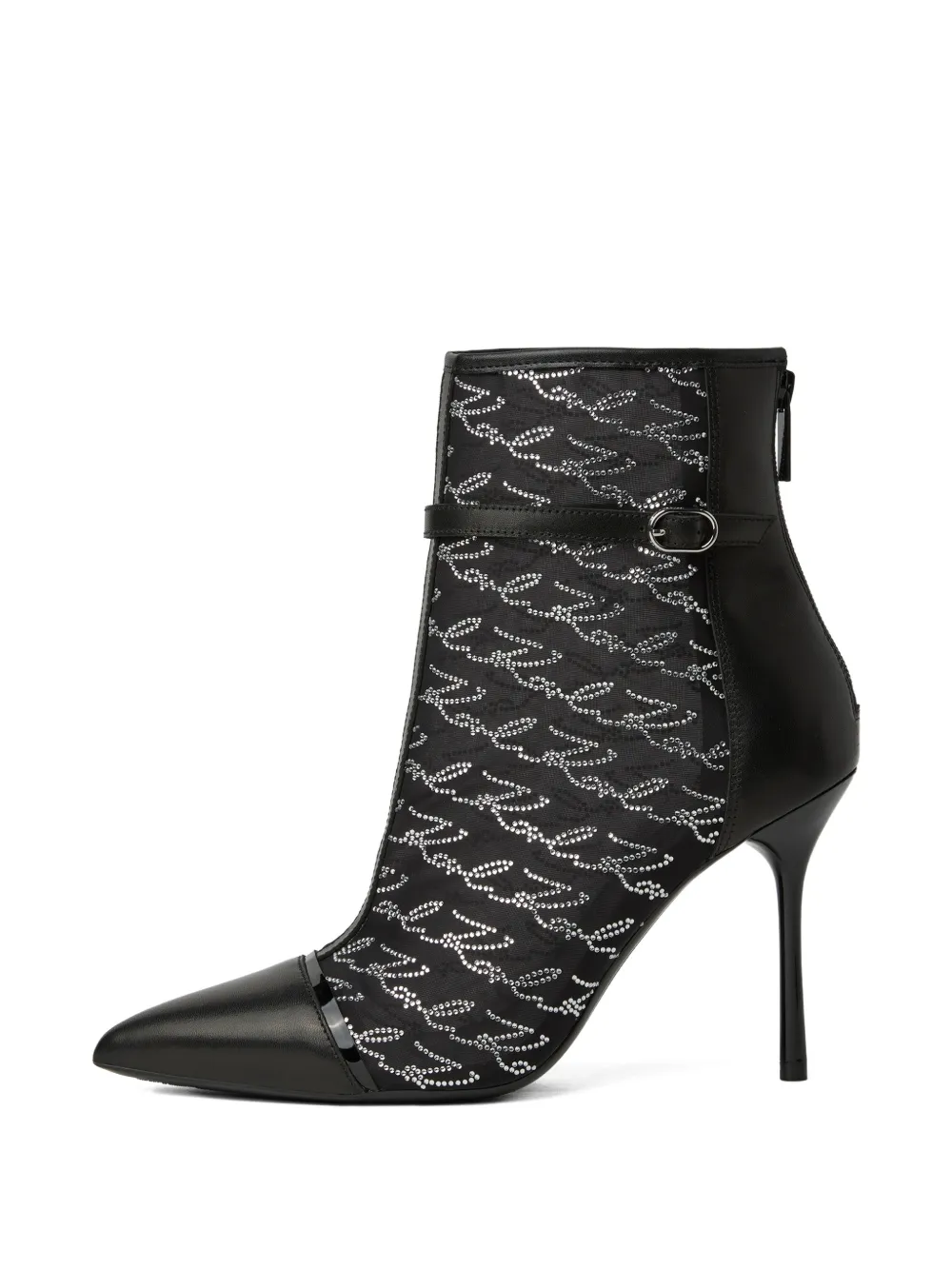 Karl Lagerfeld Enkellaarzen met glitter Zwart