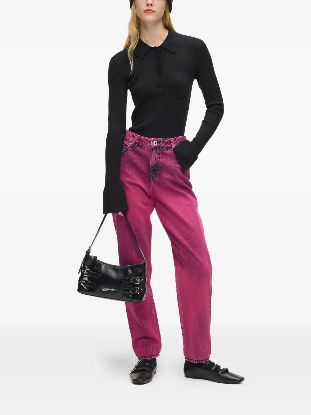 Karl Lagerfeld Jeans Logo-patch Jeans In Multi