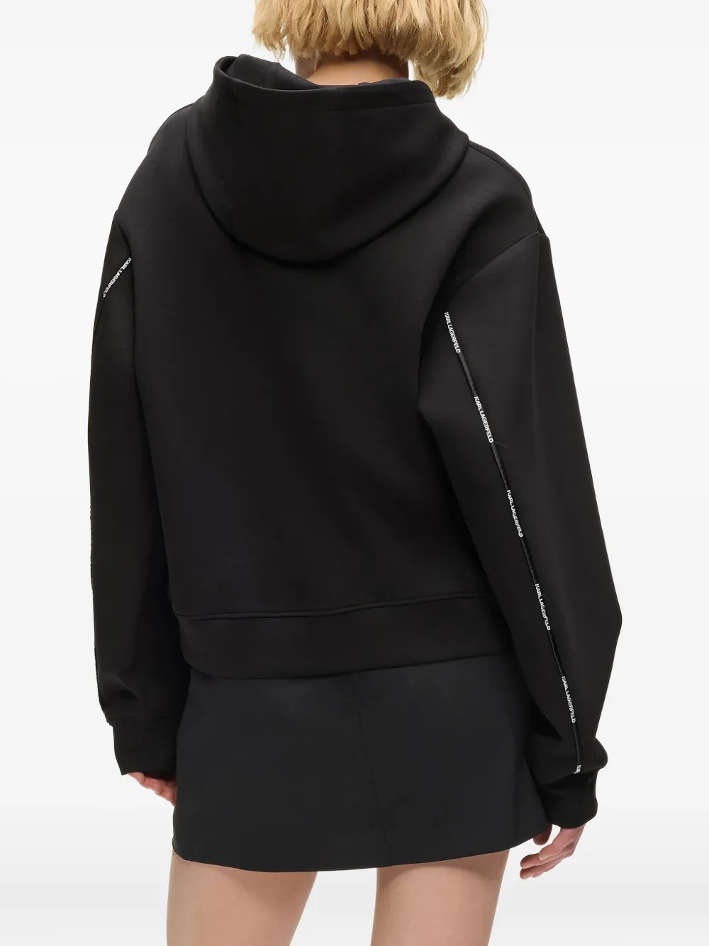 Karl Lagerfeld Hoodie met capuchon en lange mouwen Zwart