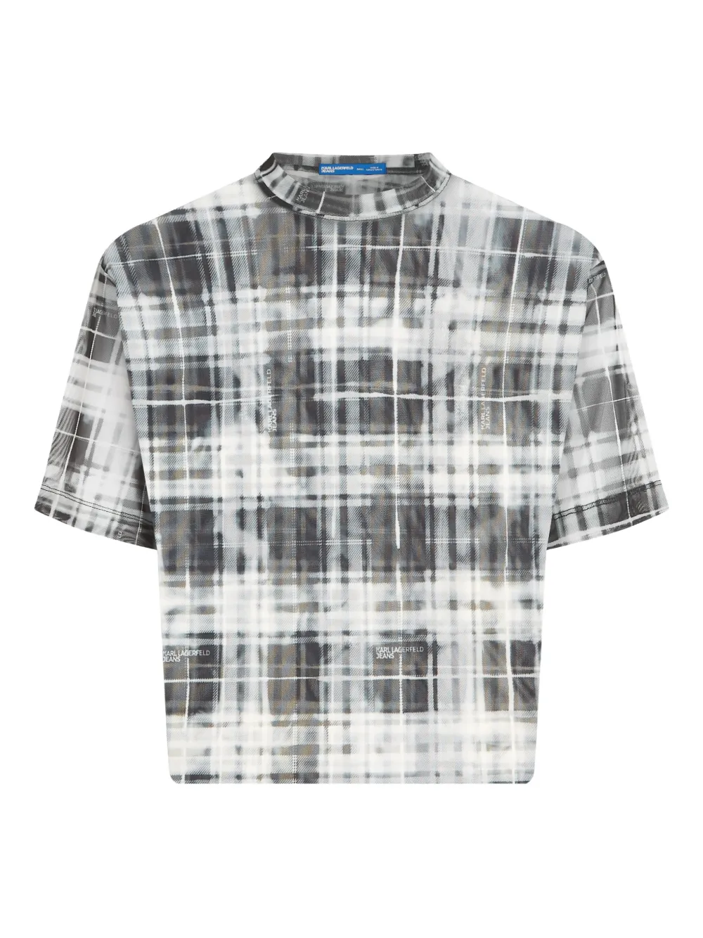 Karl Lagerfeld Jeans checked mesh T-shirt | White | Image 1