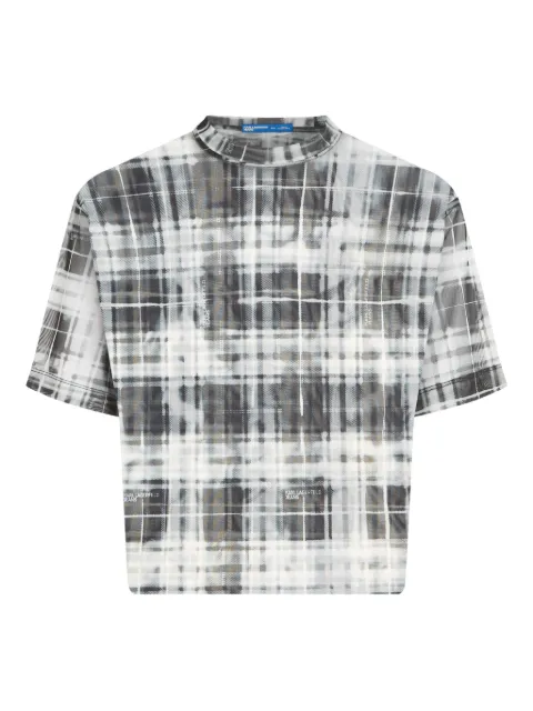 Karl Lagerfeld Jeans checked mesh T-shirt