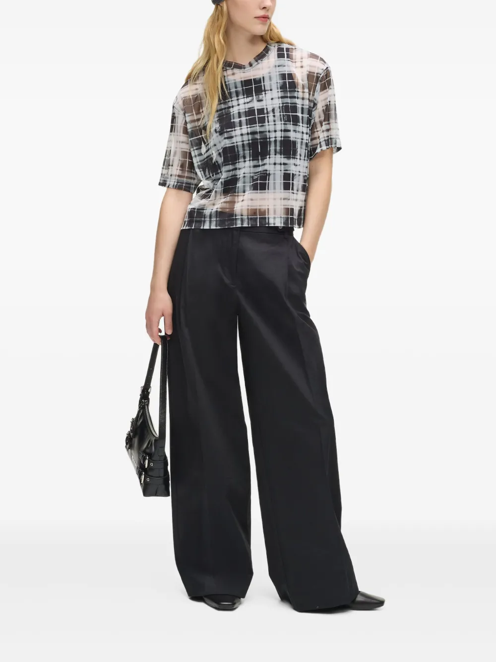 Karl Lagerfeld Jeans checked mesh T-shirt | T-Shirts & Jersey Shirts | Image 2