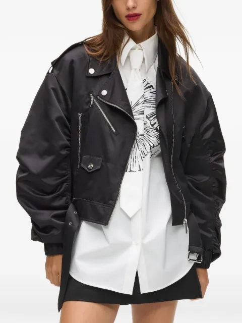 Karl Lagerfeld ruched satin bomber jacket