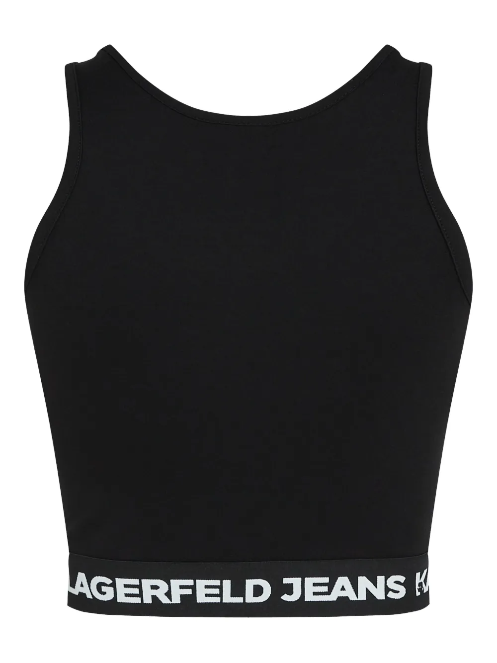 Karl Lagerfeld Jeans Logo-tape Tank Top In Black