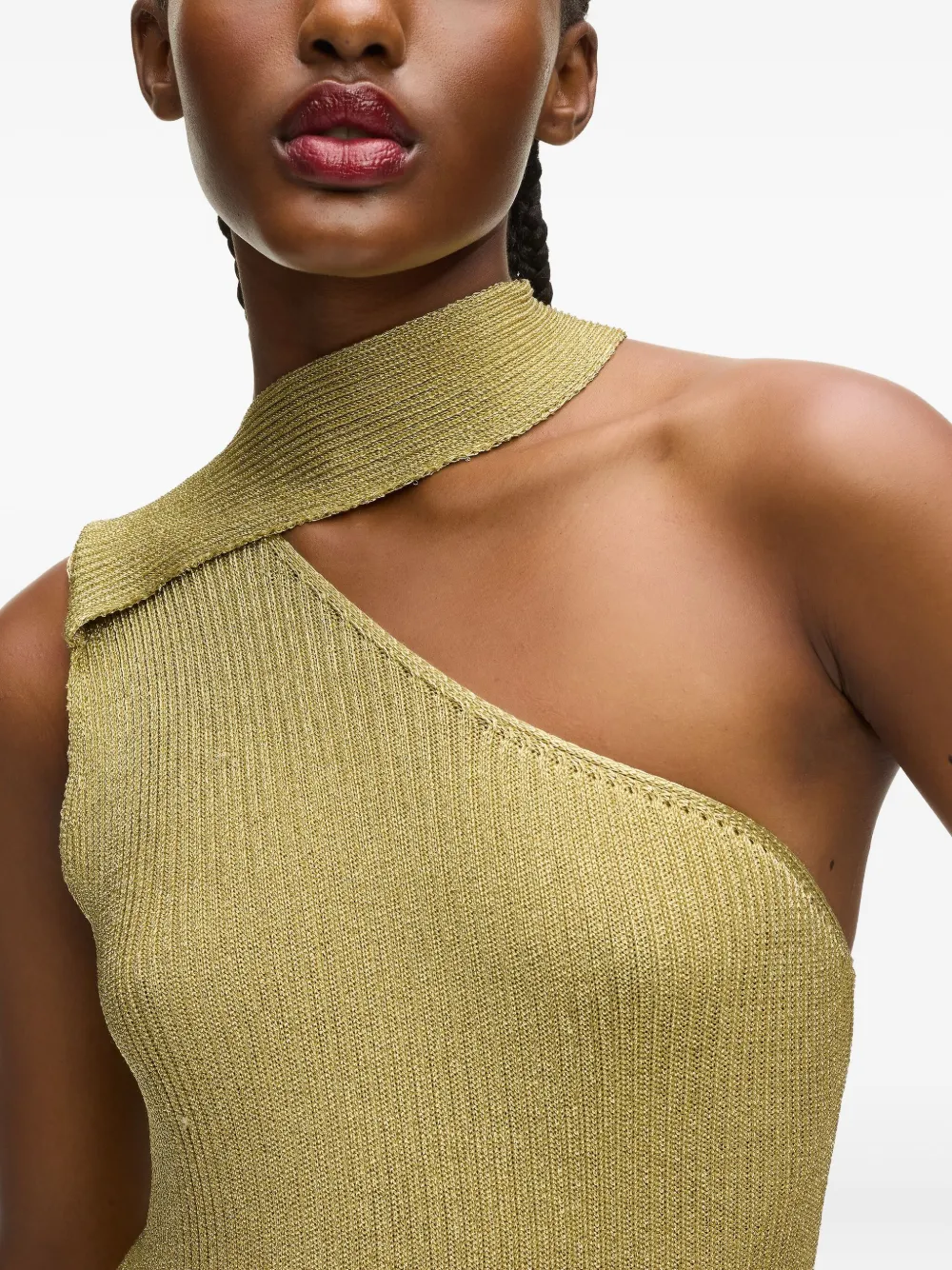 Karl Lagerfeld Metallic gebreide maxi-jurk Goud