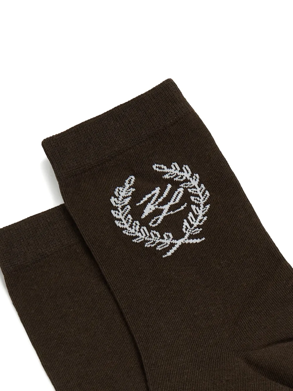 Karl Lagerfeld Twee paar sokken met borduurwerk Wit