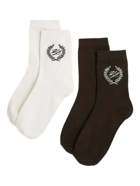 Karl Lagerfeld crest-embroidered socks (pack of two)